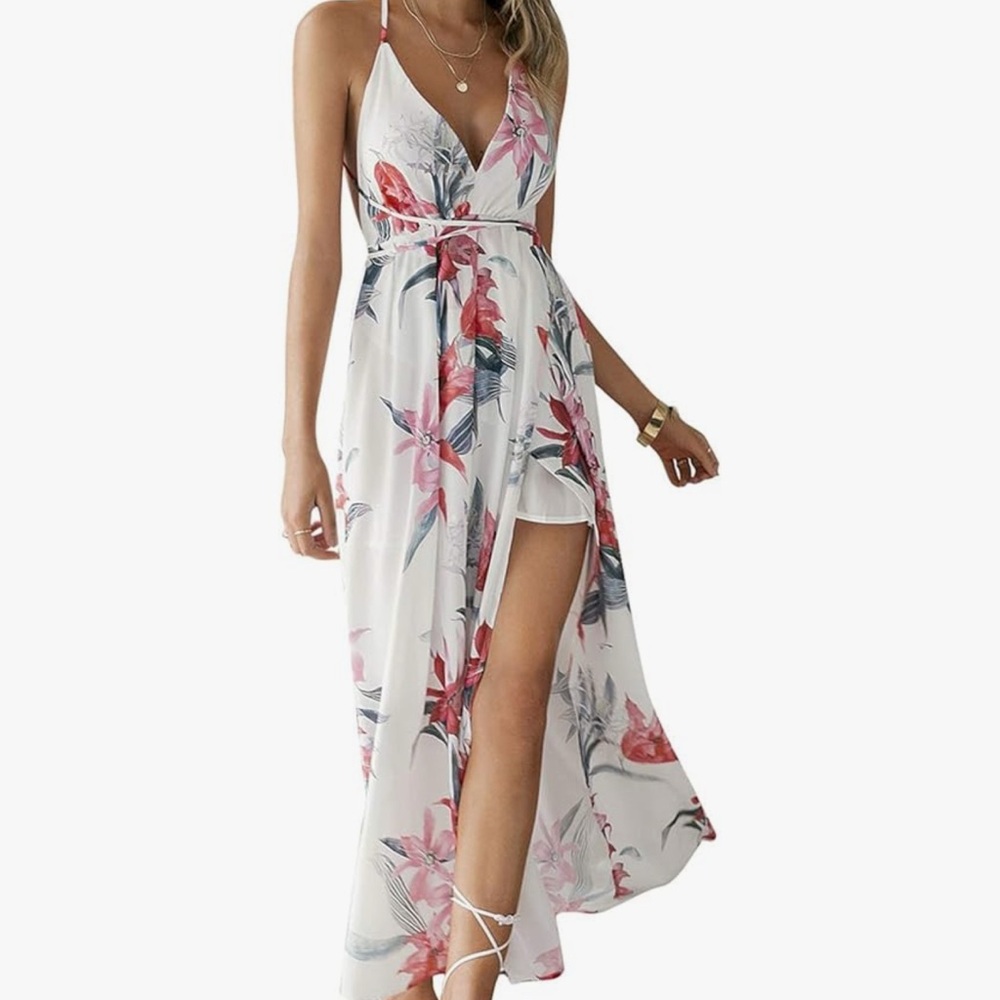 Floral backless Maxi Dress - Picture 3 of 4